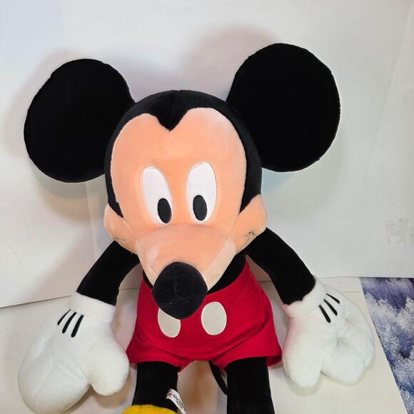 Mickey Mouse Large Plush Stuffed Animal Disney Parks 19” Sitting - Picture 2 of 15